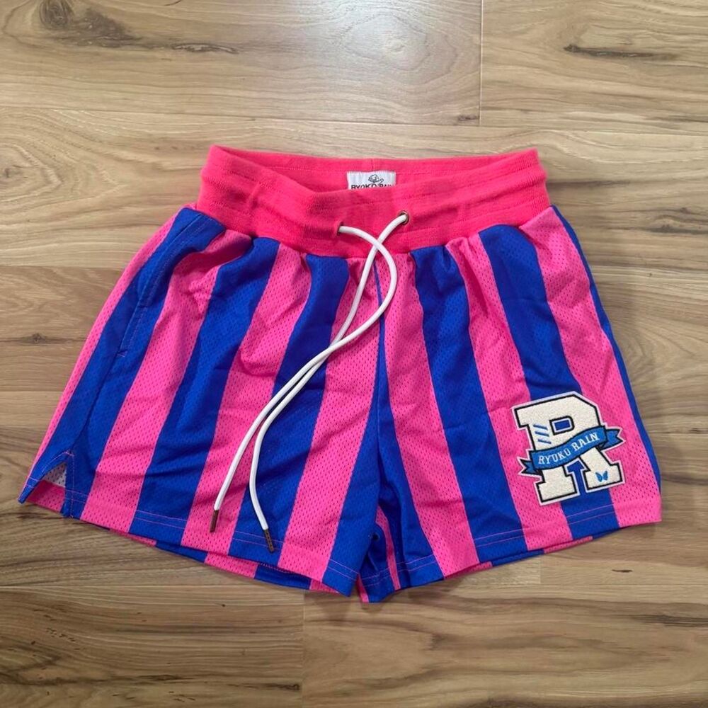 Y2K Ryoko Rain streetwear pink and blue embroidered rare shorts Size medium
